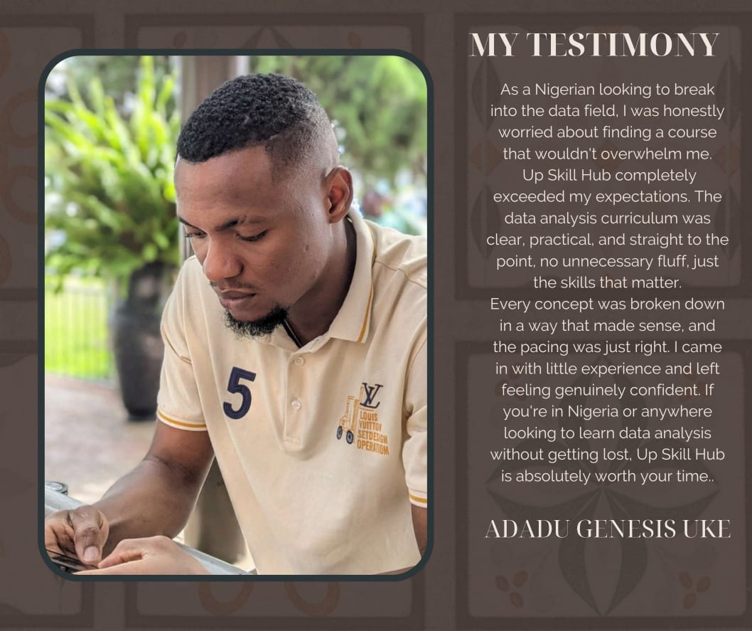 Testimony poster — Grace N., Project Management Student